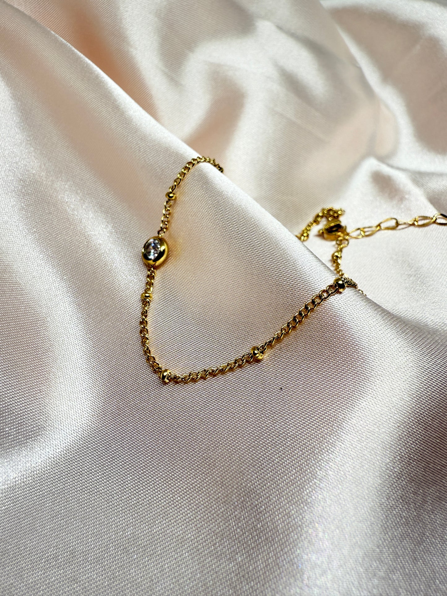 Dainty gold plated anklet