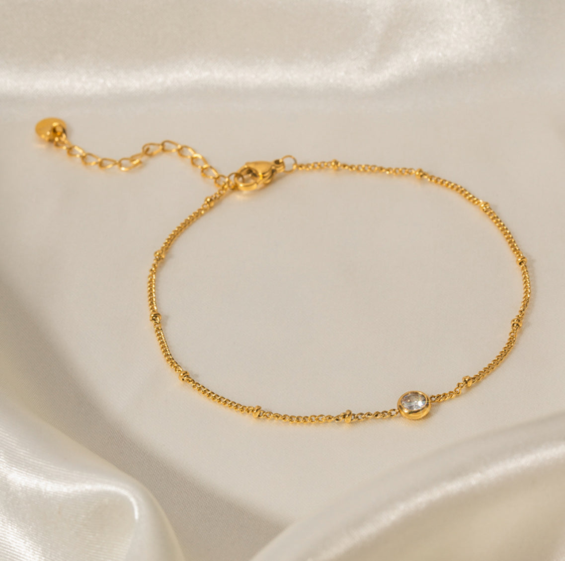Dainty gold plated anklet