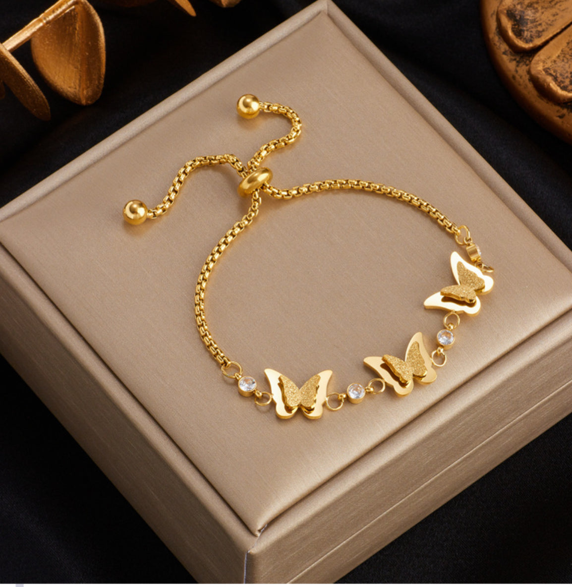 Elegant butterfly charm bracelet
