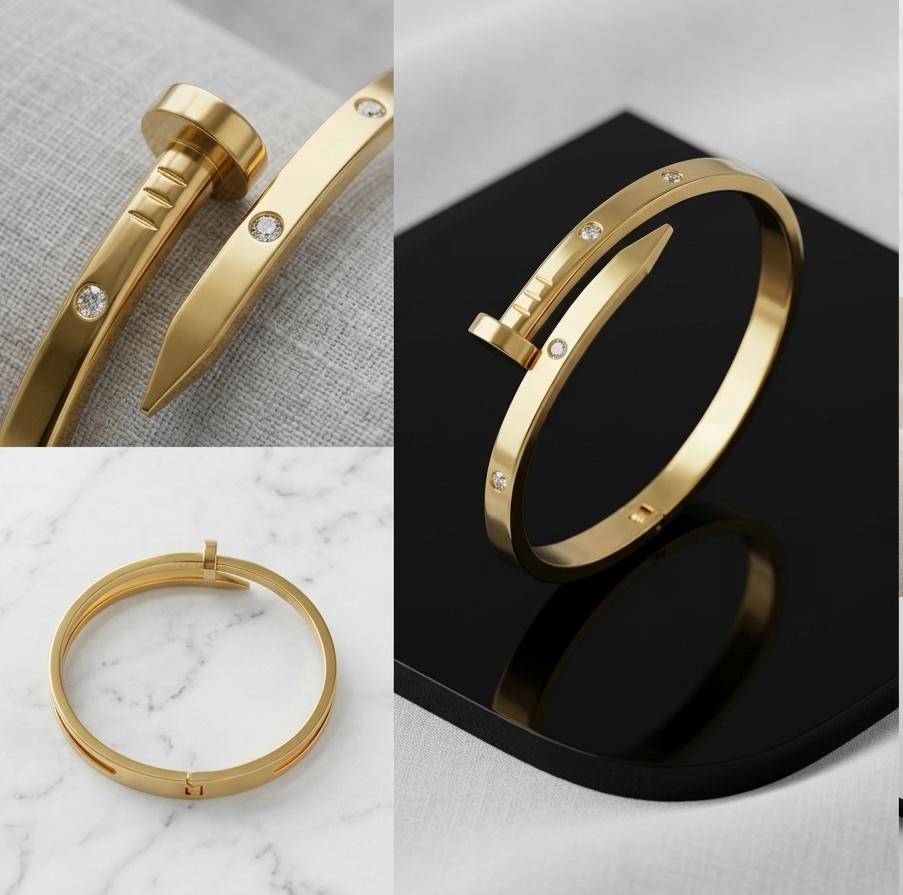 Modernist Luxury Wrap-Around Nail Bangle – 18K Gold Plated