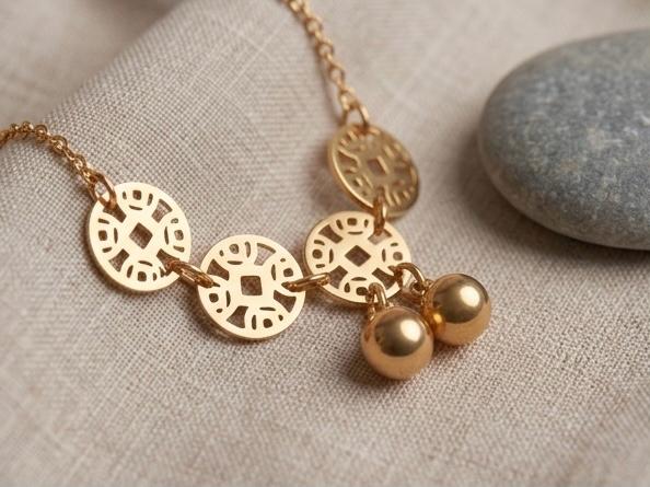Vintage Filigree Coin & Charm Anklet – 18K Gold Plated Stainless Steel