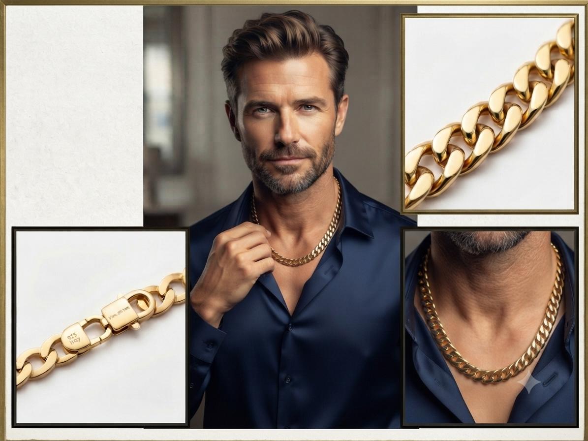 Classic Men's Gold Cuban Link Neck Chain | Heavyweight Stainless Steel Statement Chain