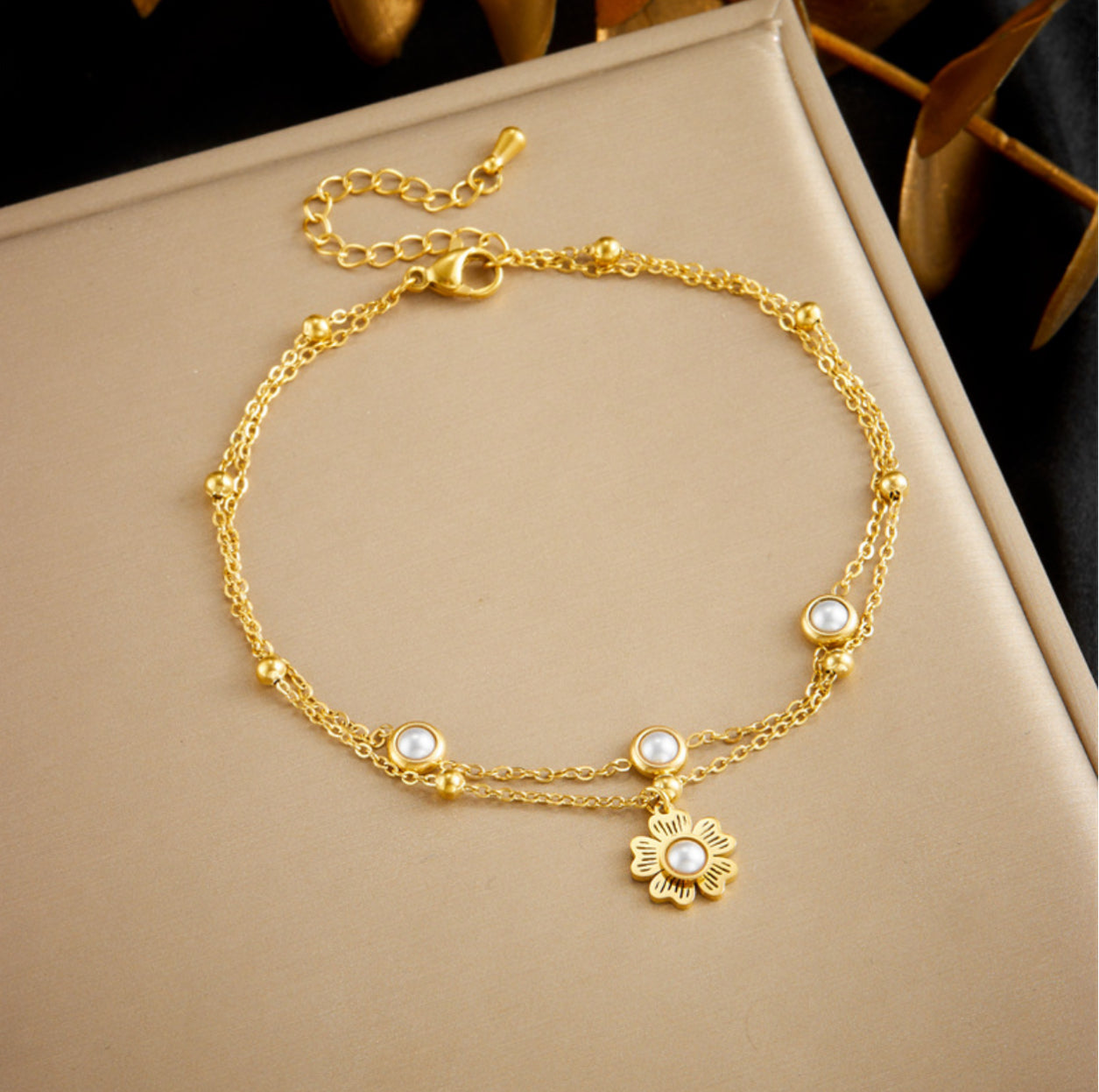 American fashion double layer anklet