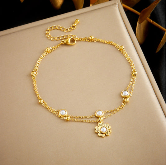 American fashion double layer anklet