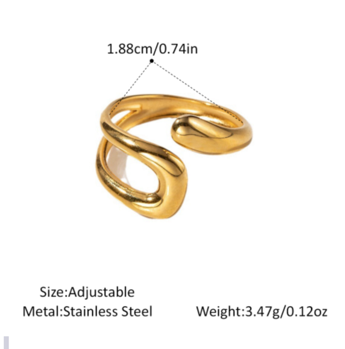 Hollow open ring
