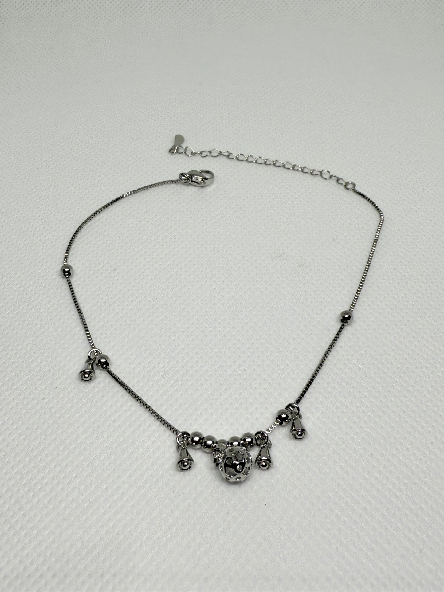 Dainty hollowed ball anklet
