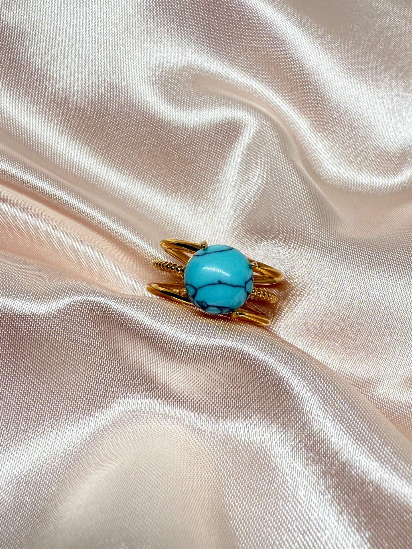 Half round turquoise ring