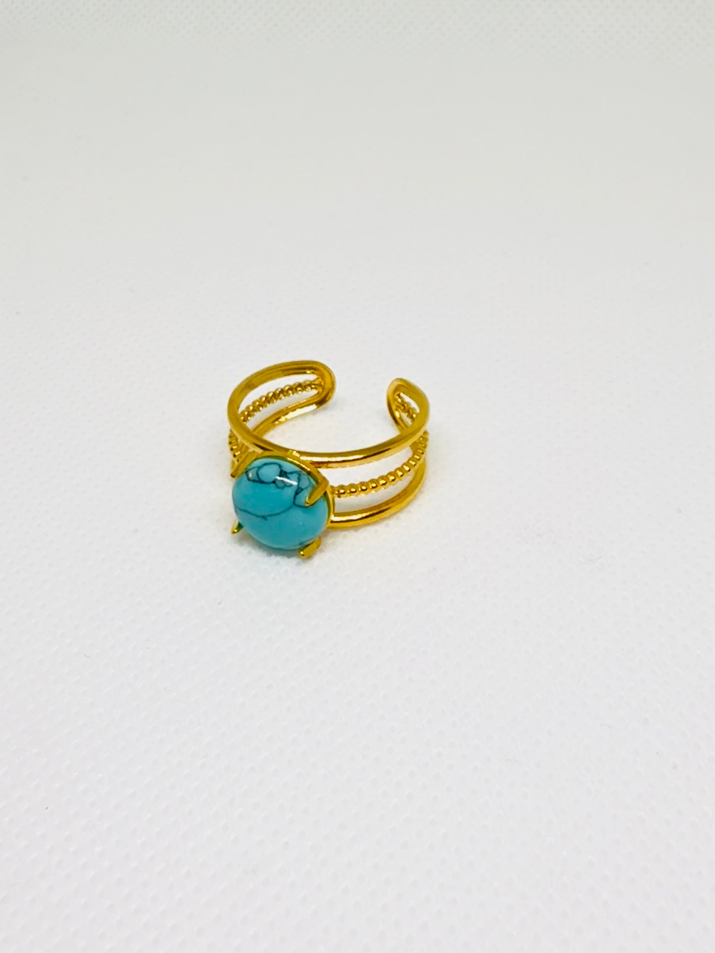 Half round turquoise ring