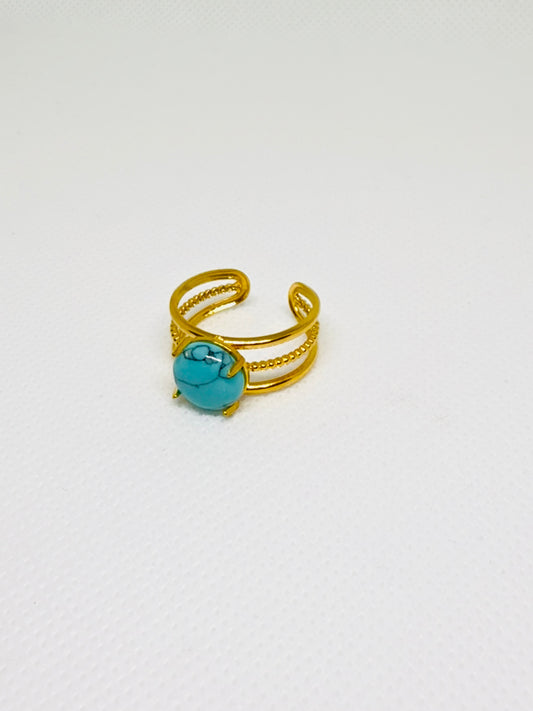 Half round turquoise ring