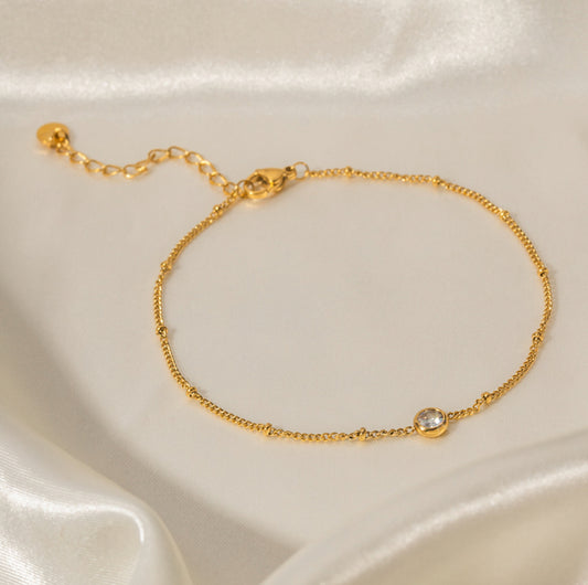 Dainty gold plated anklet