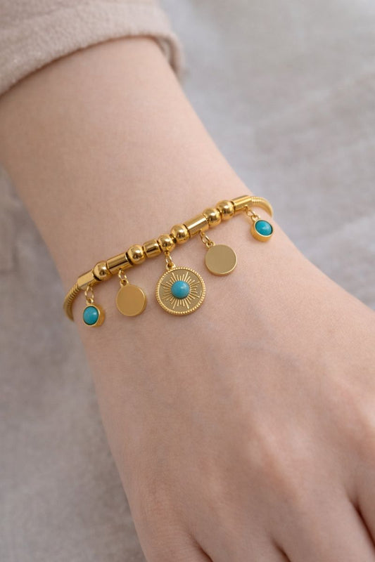 Daisy round turquoise bracelet