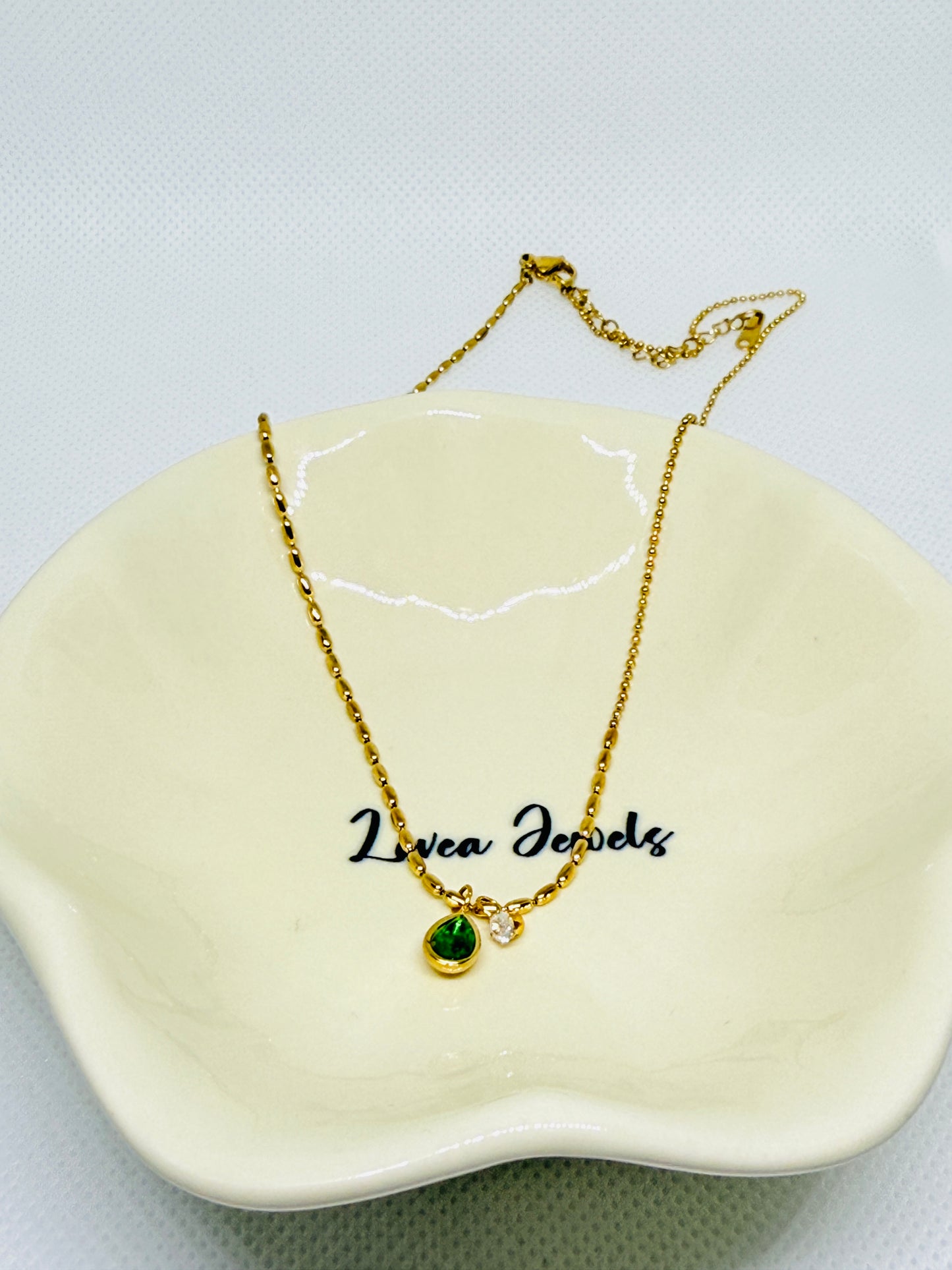 Green drill drop  pendant