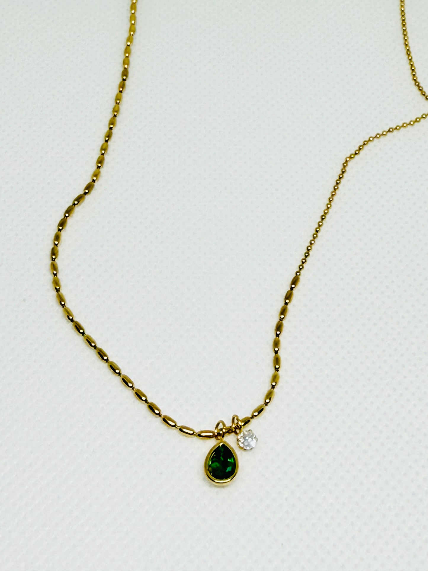 Green drill drop  pendant