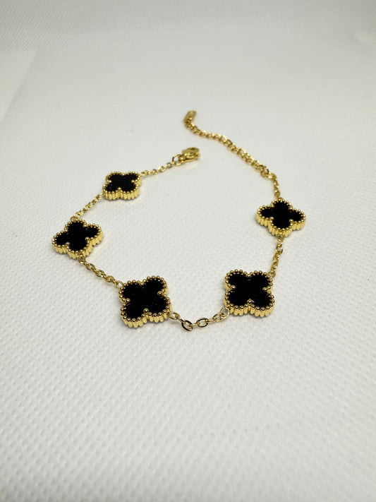 Lucky clover bracelet, Black