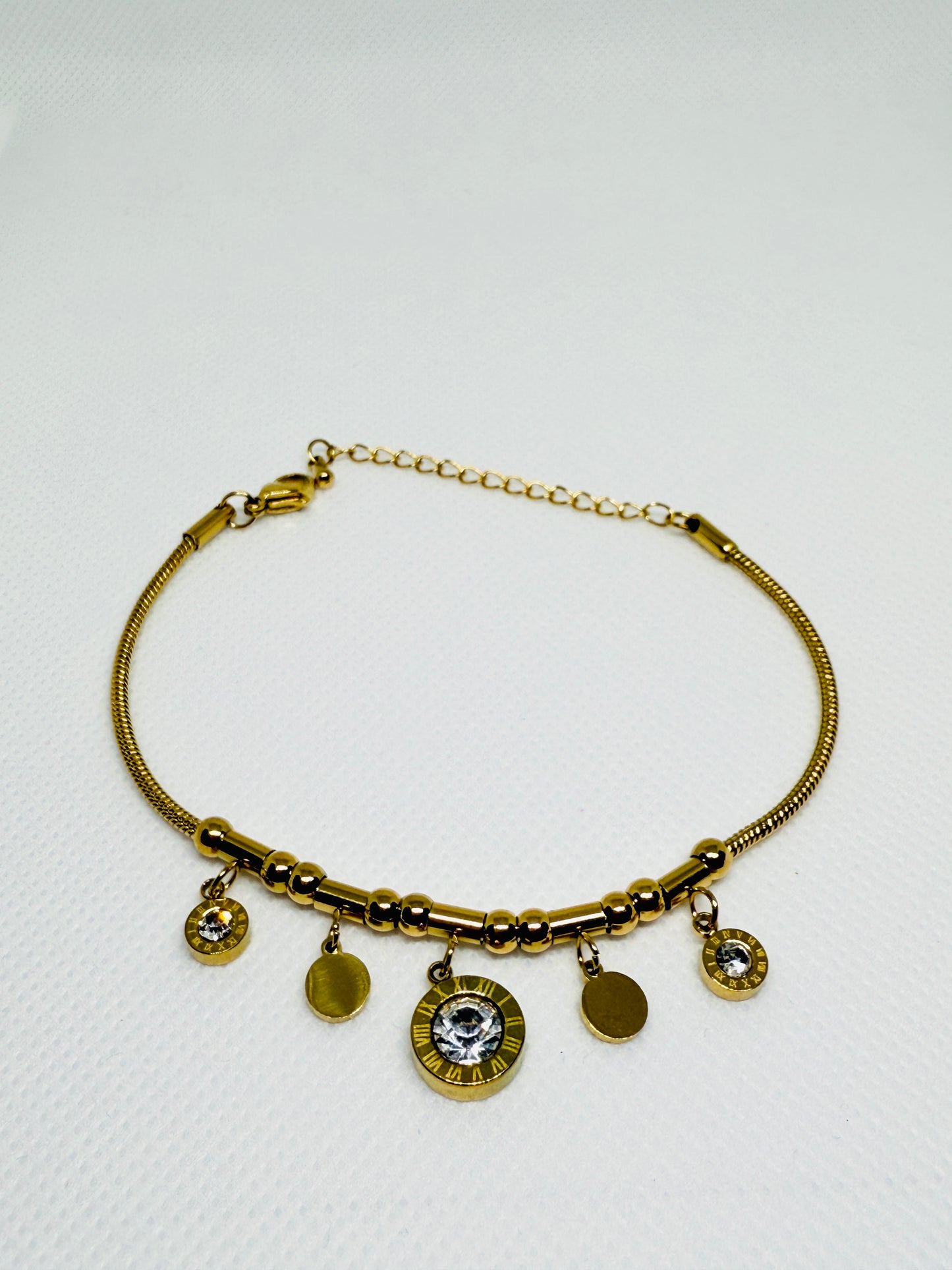 Roman numeric charms bracelet