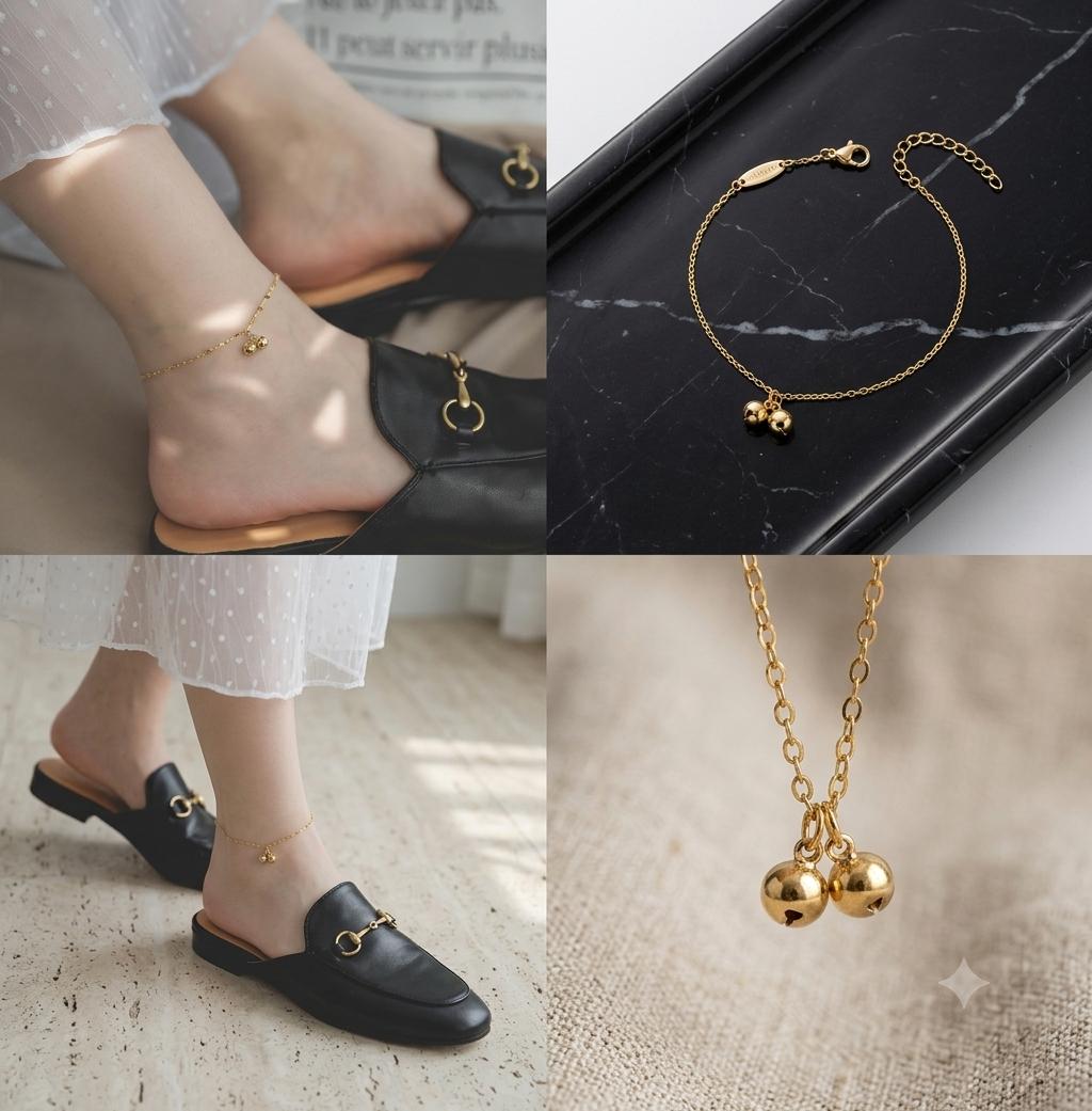 Twin Bell Charm Anklet