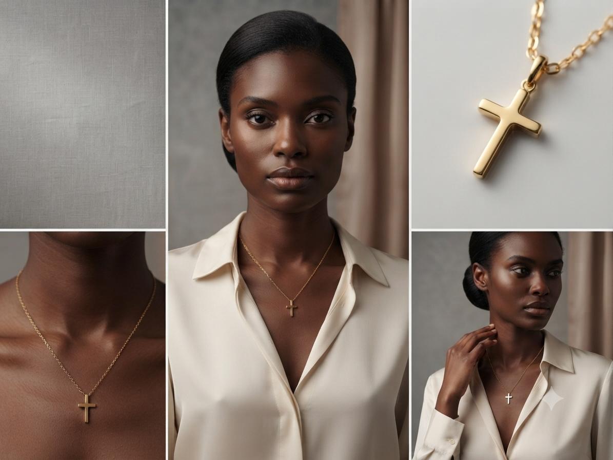 Dainty Gold Cross Pendant Necklace