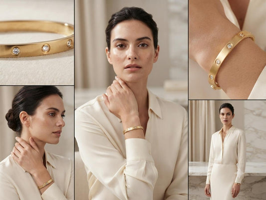 Pavé Crystal Bezel Cuff Bracelet