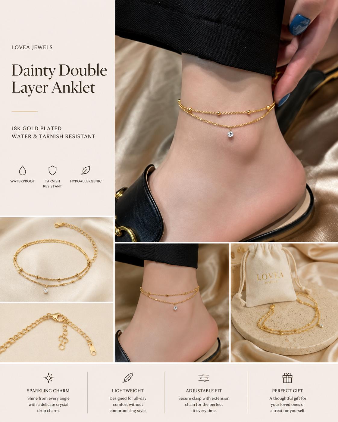 Dainty Double Layer Anklet