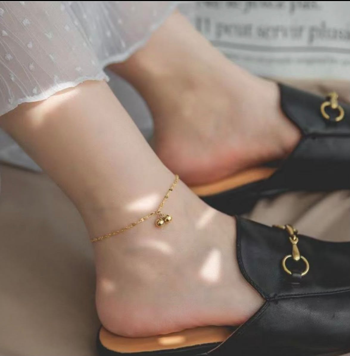 Twin Bell Charm Anklet