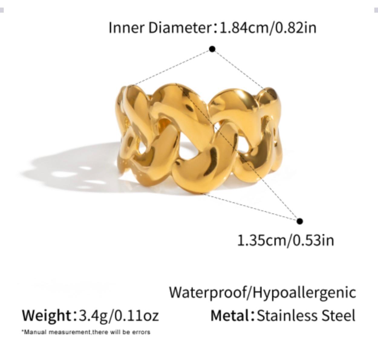 Open cuff twist ring
