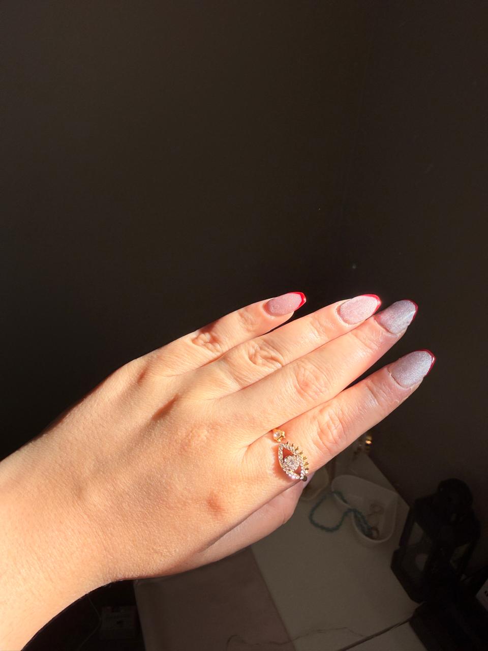 Evil eye cuff ring
