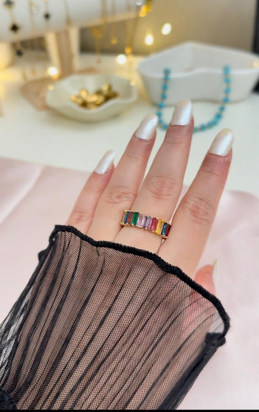 Rainbow color sparking ring