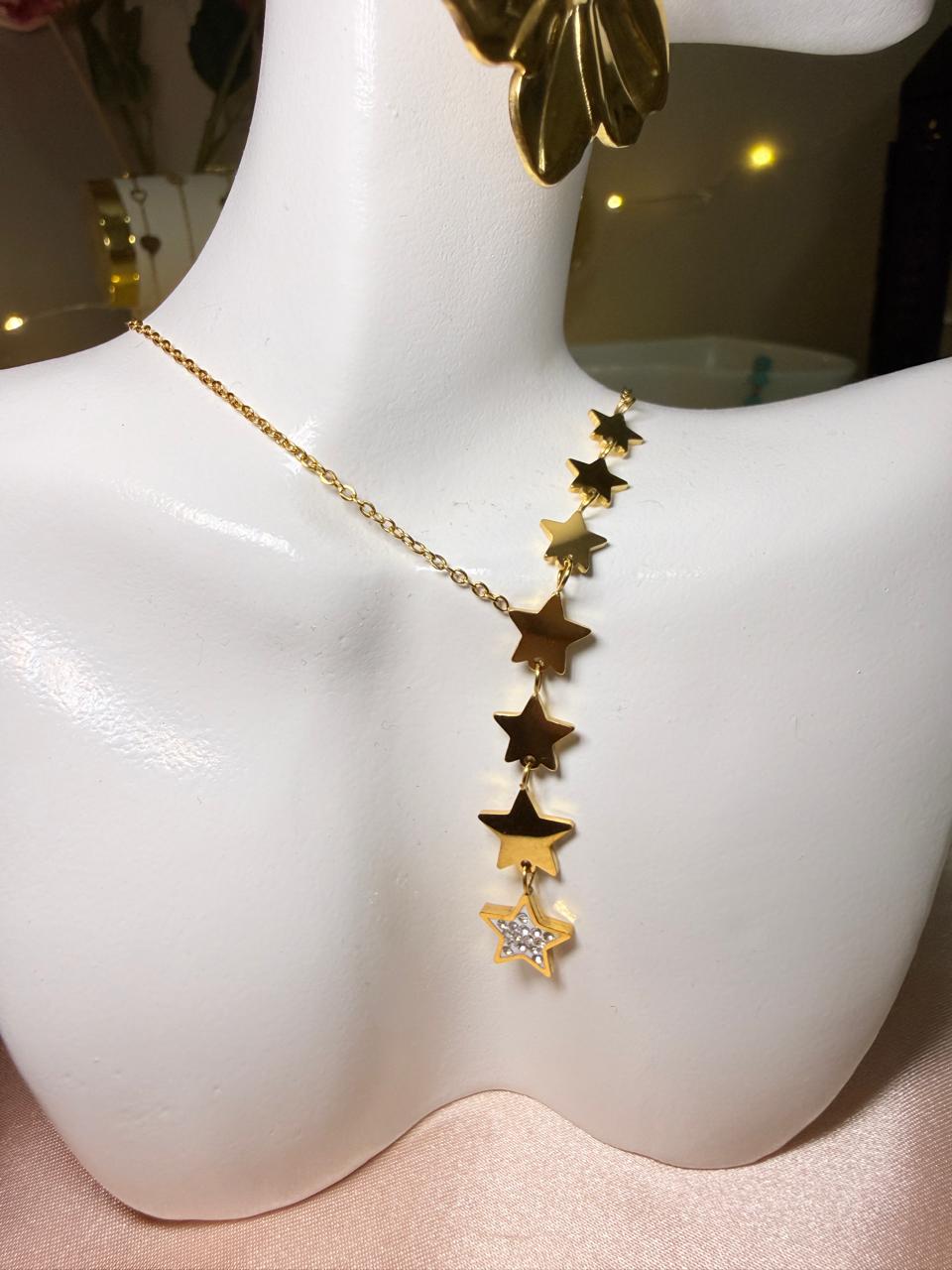 Seven star rhinestone luxury pendant